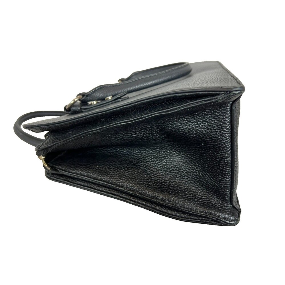 Kate Spade Black Pebble Leather Structured Satchel Bag Purse Handbag - Picture 7 of 15